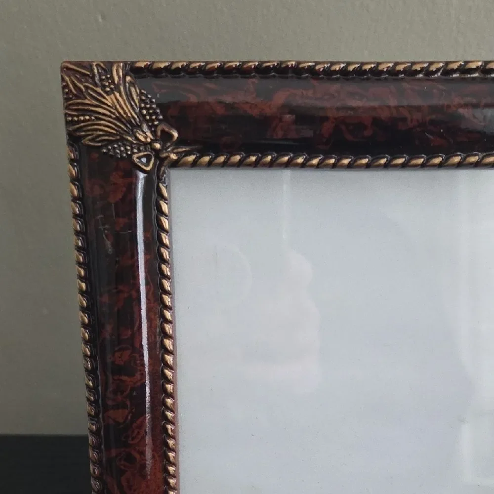Elegant Brown and Gold Picture Frame